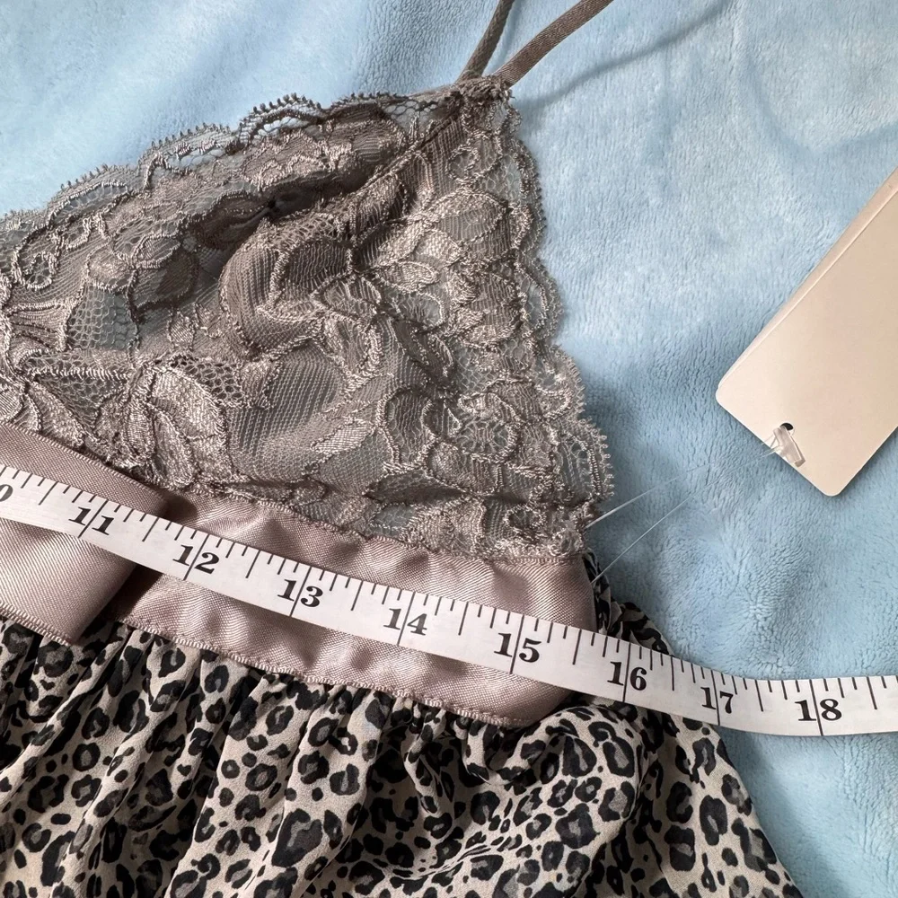 Inner Secrets Babydoll Set Sexy gray animal print size S NWT